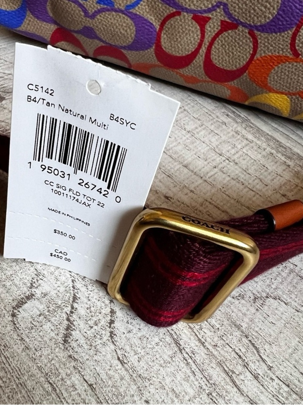 Coach Multicolor Signature Canvas Crossbody with Brown Leather Trim - Picture 6 of 13